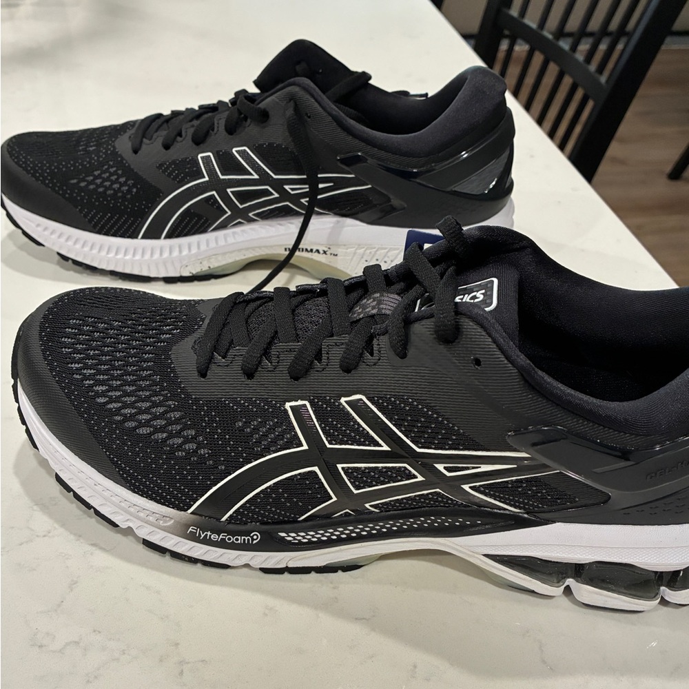 ASICS Gel Kayano 26 Black/White Athletic Sneakers Womens 13 - Picture 3 of 7